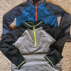 Kids' Blue and Gray Quarter-Zip Tops